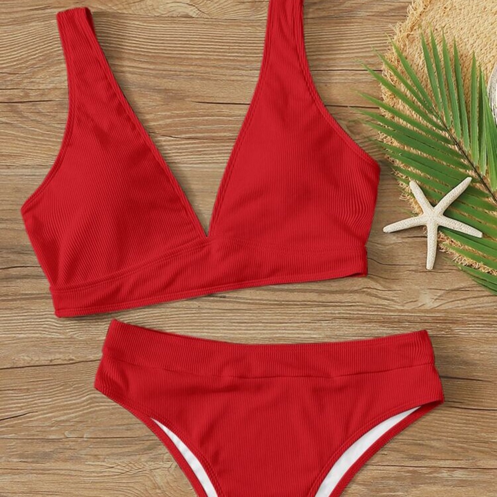 Ribbed “V” Swimsuit